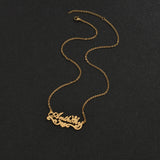 Personalized Frosted Name Letter Necklace with Crown Zircon Pendant for Women