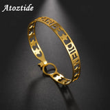 Customized Name Bracelet for Women Stainless Steel Bangle