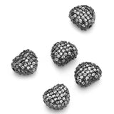 Plated Copper Micro Pave CZ Heart Beads 3pcs