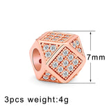 Atreus 3pcs/set Zircon Charms Beads for Jewelry Making DIY Bracelet