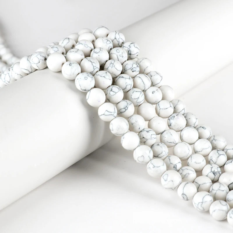 Atreus 4-14mm Howlite Stone Beads Round Loose Smooth Beads 15''