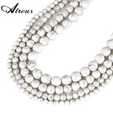 Atreus 4-14mm Howlite Stone Beads Round Loose Smooth Beads 15''