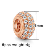 Atreus 8mm Copper Beads with CZ Micro Pave for DIY Jewelry Making