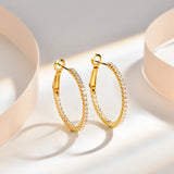 Attagems Moissanite Hoop Earrings 1.5mm D 925 Silver Yellow Diamond