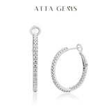 Attagems Moissanite Hoop Earrings 1.5mm D 925 Silver Yellow Diamond