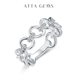 Attagems Moissanite Ring Pass Diamond Test 925 Sterling Silver Rose