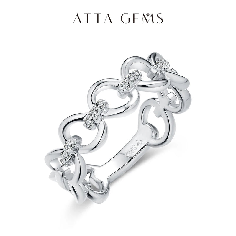 Attagems Moissanite Ring Pass Diamond Test 925 Sterling Silver Rose