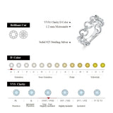 Attagems Moissanite Ring Pass Diamond Test 925 Sterling Silver Rose