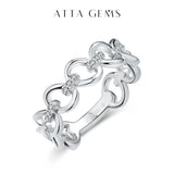 Attagems Moissanite Ring Pass Diamond Test 925 Sterling Silver Rose