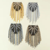 Metal Sequins Shoulder Tassels Epaulet Brooch Unisex Dual Pins Shoulder Board