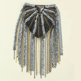 Metal Sequins Shoulder Tassels Epaulet Brooch Unisex Dual Pins Shoulder Board