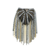 Metal Sequins Shoulder Tassels Epaulet Brooch Unisex Dual Pins Shoulder Board