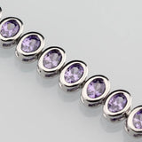 Purple Zircon Silver Bracelet Health Jewelry for Women