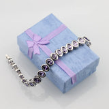 Purple Zircon Silver Bracelet Health Jewelry for Women