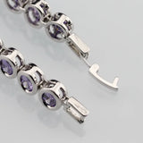 Purple Zircon Silver Bracelet Health Jewelry for Women