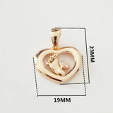 Cubic Zircon Feet Shape Necklaces & Pendants 585 Jewelry