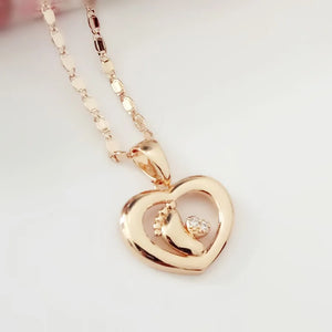 Cubic Zircon Feet Shape Necklaces & Pendants 585 Jewelry