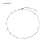 Audrey Charm Bohemia Chain Anklets Rhodium Plating