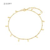 Audrey Geometric 14k Plated 925 Sterling Silver Anklets
