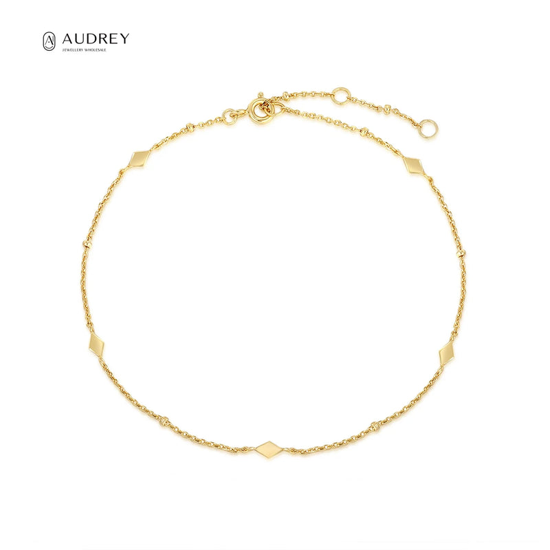 Audrey Geometric Prismatic Charm Gold Anklet