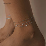 Audrey Beach Foot Decoration Chain Anklet Set 925 Silver Anklet
