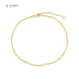 Audrey Dainty Classic Fine Jewelry Anklet 14k Plated 925 Sterling Silver Chain