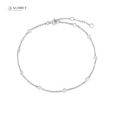 Audrey Geometric Metal Pieces Chain Foot Jewelry Rhodium Plating Anklets