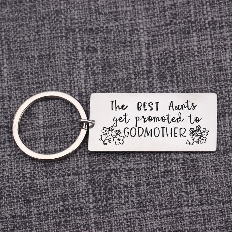 Aunt Godmother Keychain Engraved Gift