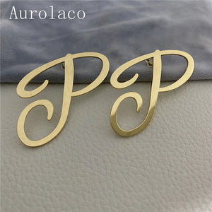 AurolaCo Personalized Stainless Steel Initial Earrings