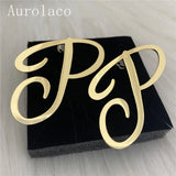 AurolaCo Personalized Stainless Steel Initial Earrings