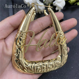 AurolaCo Stainless Steel Bamboo Hoop Earrings 75mm