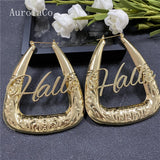 AurolaCo Stainless Steel Bamboo Hoop Earrings 75mm