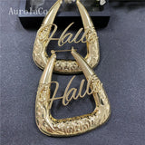 AurolaCo Stainless Steel Bamboo Hoop Earrings 75mm