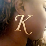 AurolaCo Custom Initial Earrings Stainless Steel Monogram Statement