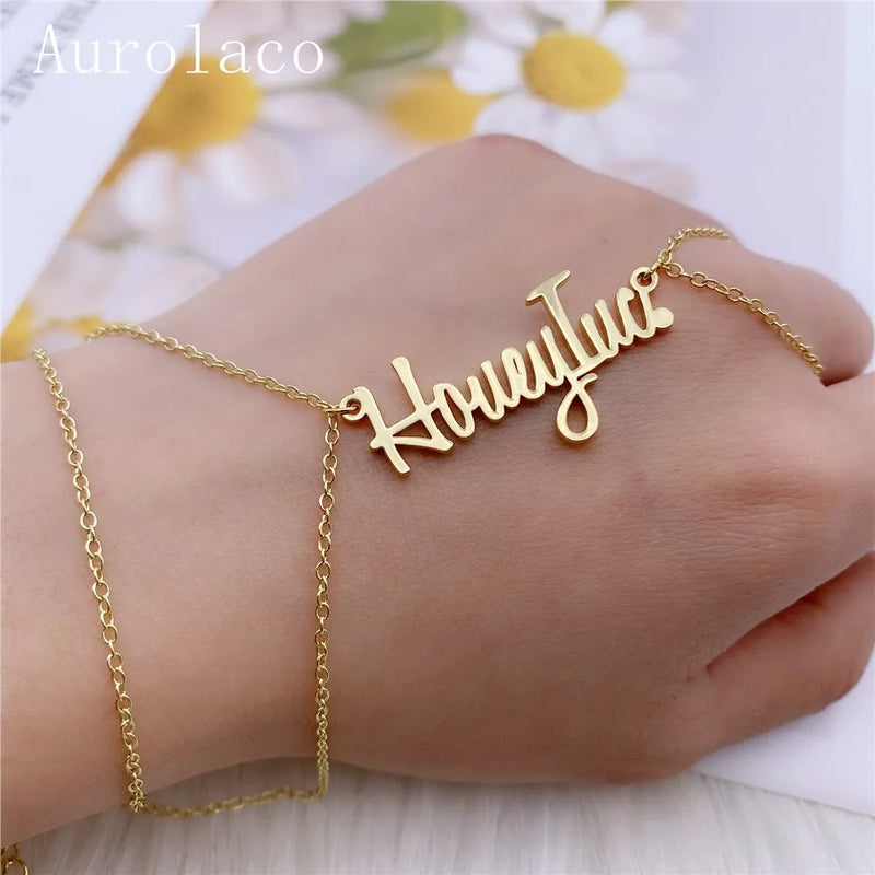 AurolaCo Women's Stainless Steel Name Bracelet