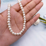 AurolaCo Personalized Name Necklace with Pearl Pendant for Women