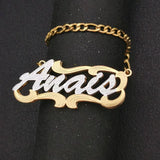 AurolaCo Name Necklace with Heart, Stainless Steel 3D Nameplate Necklace
