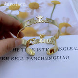AurolaCo Personalized Name Bracelet with Crown Stainless Steel Jewelry