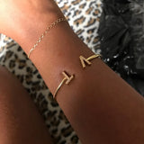 AurolaCo Personalized Name Bracelet with Zircon Letters