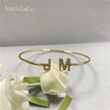 AurolaCo Personalized Name Bracelet with Zircon Letters