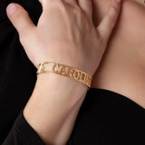 AurolaCo Nameplate Bangle Personalized Bangle Women Men Stainless Steel