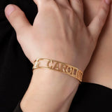 AurolaCo Nameplate Bangle Personalized Bangle Women Men Stainless Steel