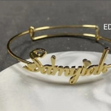 AurolaCo Nameplate Name Bangle Personalized Bangle