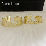 AurolaCo Nameplate Name Bracelet Personalized Cuff Bangle