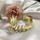 AurolaCo Nameplate Name Bracelet Personalized Cuff Bangle