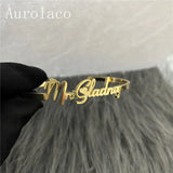 AurolaCo Nameplate Name Bracelet Personalized Cuff Bangles