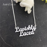 AurolaCo Personalized Two Name Necklace Stainless Steel Choker