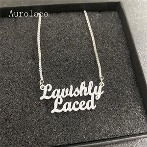 AurolaCo Personalized Two Name Necklace Stainless Steel Choker