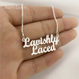 AurolaCo Personalized Two Name Necklace Stainless Steel Choker