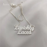 AurolaCo Personalized Two Name Necklace Stainless Steel Choker